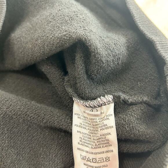 T.la Anthropologie Black Ruffle Sleeve Sweatshirt Top Women’s Size Large EUC - Picture 7 of 7